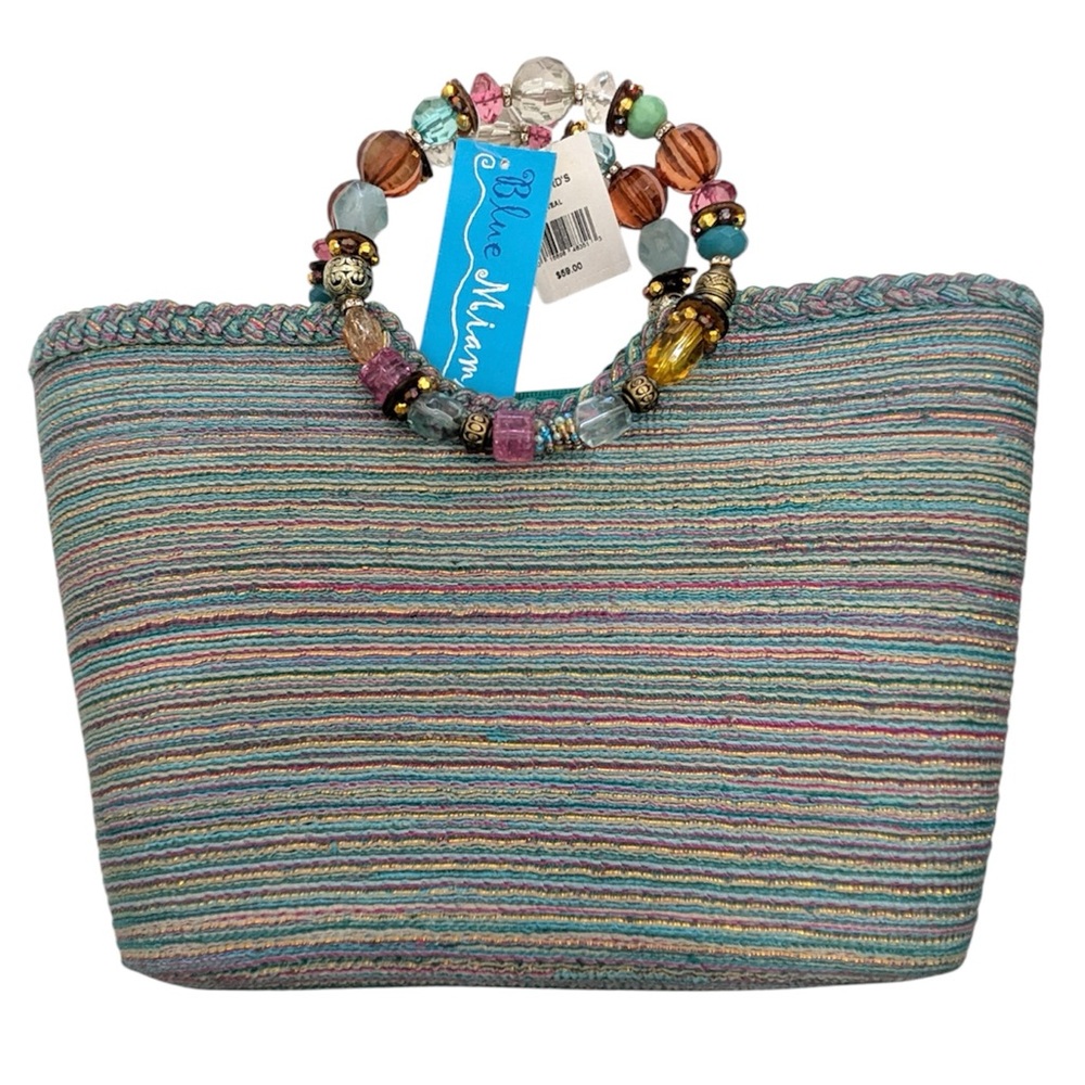 FINAL PRICE Blue Miami Jeweled Handle Purse